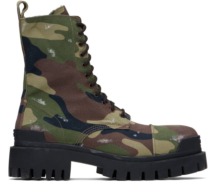 Superge in čevlji Balenciaga Camouflage Canvas Boots Zelena | 786135W2EU21028