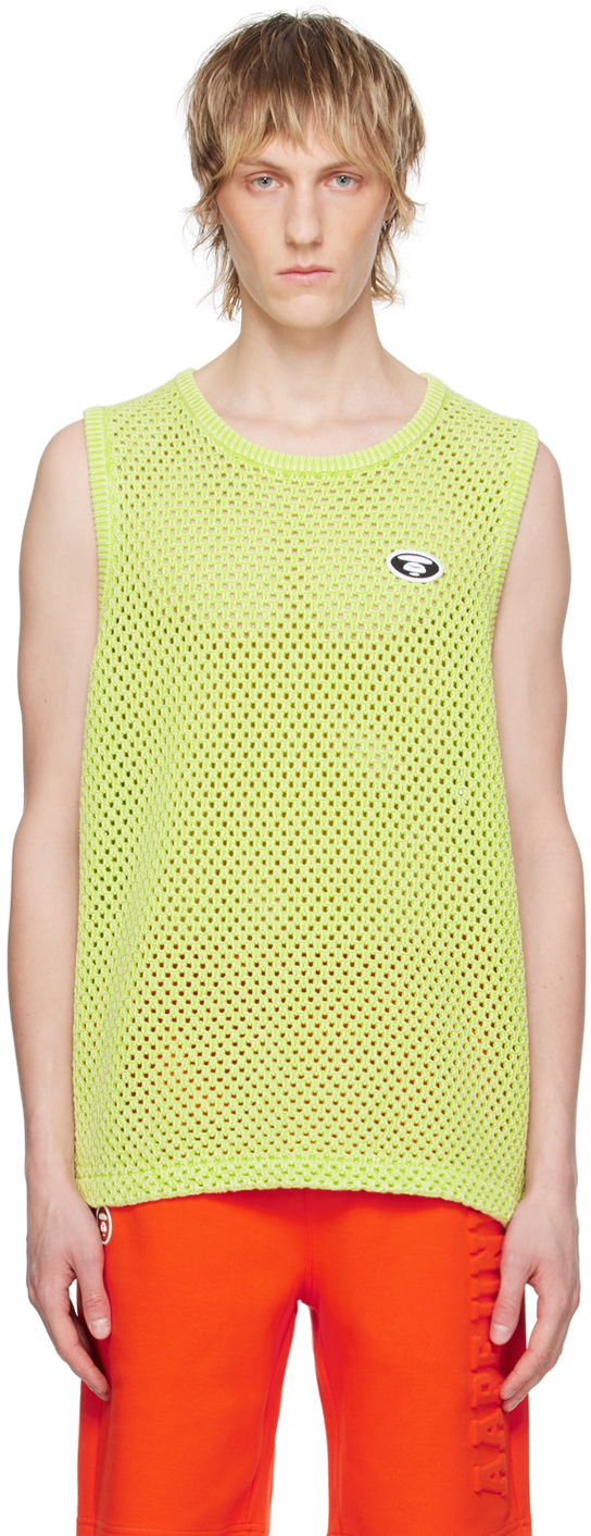 Majica brez rokavov AAPE by A Bathing Ape AAPE by A Bathing Ape Patch Knit Tank Top Zelena | AAPKNMB305XXMGRL