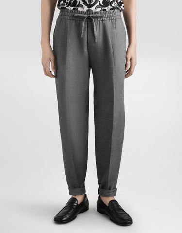 Hlače Dolce & Gabbana Dolce & Gabbana Washed Linen Canvas Jogging Trousers Siva | GP12QZFU4MFN0701, 3