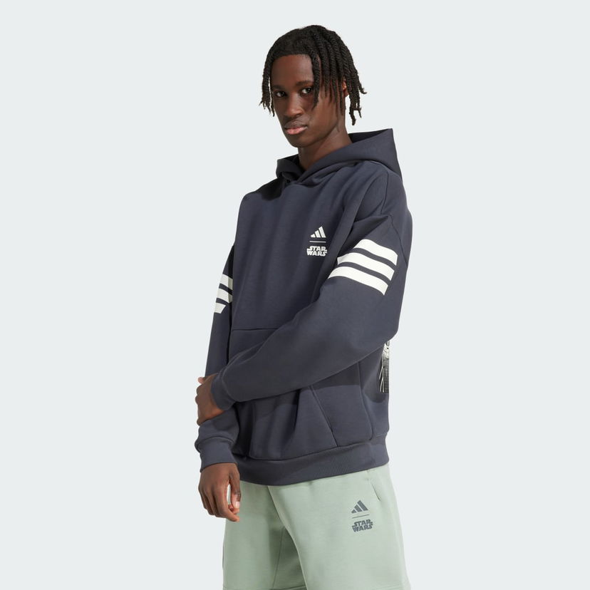 Pulover adidas Performance Star Wars The Mandalorian™ Back Graphic Hoodie Mornarica | JI5720