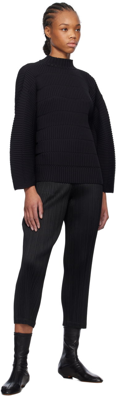 Pleteni pulover Pleats Please Issey Miyake Issey Miyake Pleats Please Jiggly Knit Sweater Črna | PP56KK812, 3