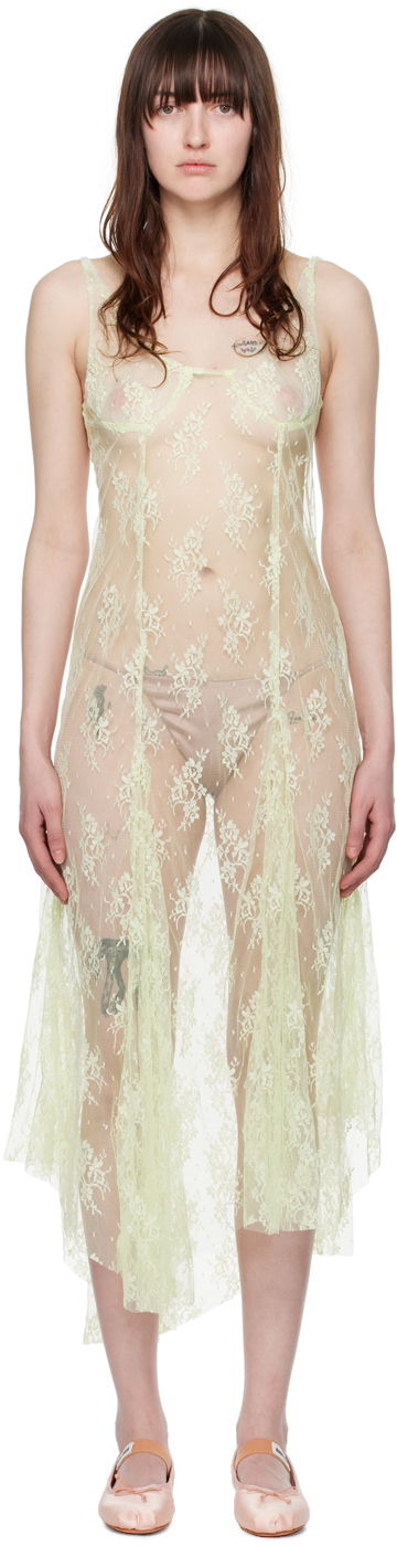 Obleke Collina Strada Collina Strada Pamela Lace Midi Dress Zelena | XX4029