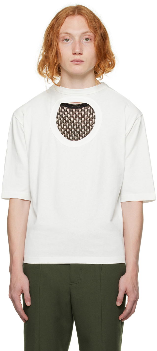 Majica Dion Lee Cutout Detail T-Shirt Bela | C3077F22
