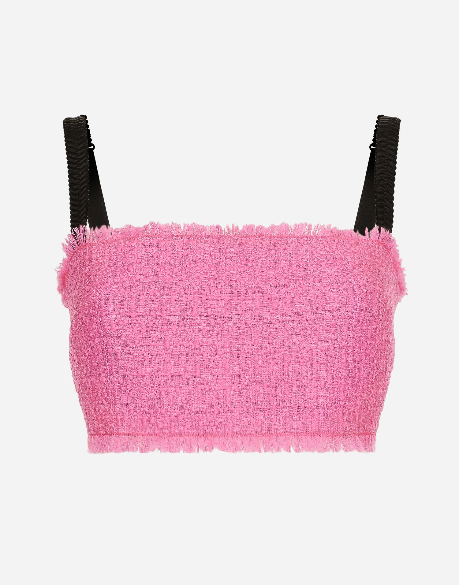 Majica brez rokavov Dolce & Gabbana Raschel Tweed Crop Top With Straps Roza | F79DATFMMHNF0758, 0