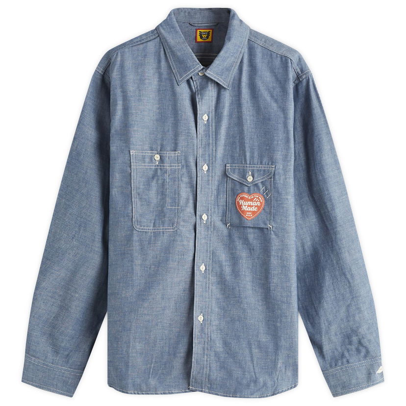 Srajce Human Made Chambray Work Shirt Size Medium Modra | HM28SH004-BL