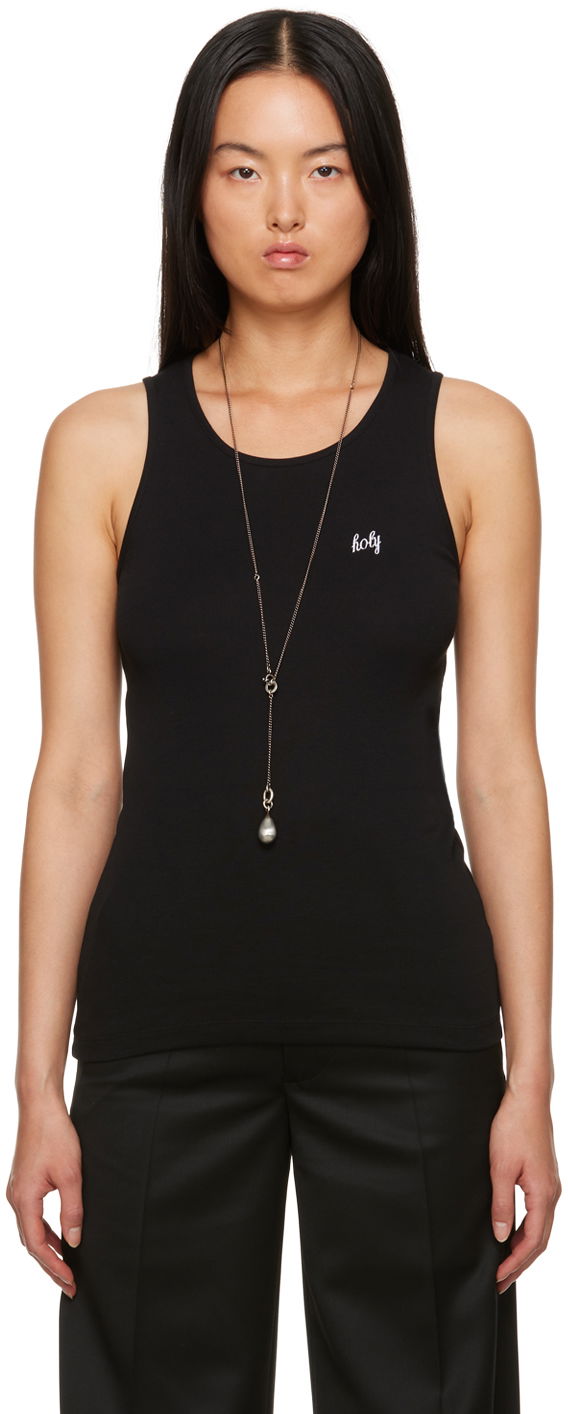 Majica brez rokavov Ann Demeulemeester Ann Demeulemeester Fonsin Tank Top Črna | 2302-W-JTO01-23-FA045-099