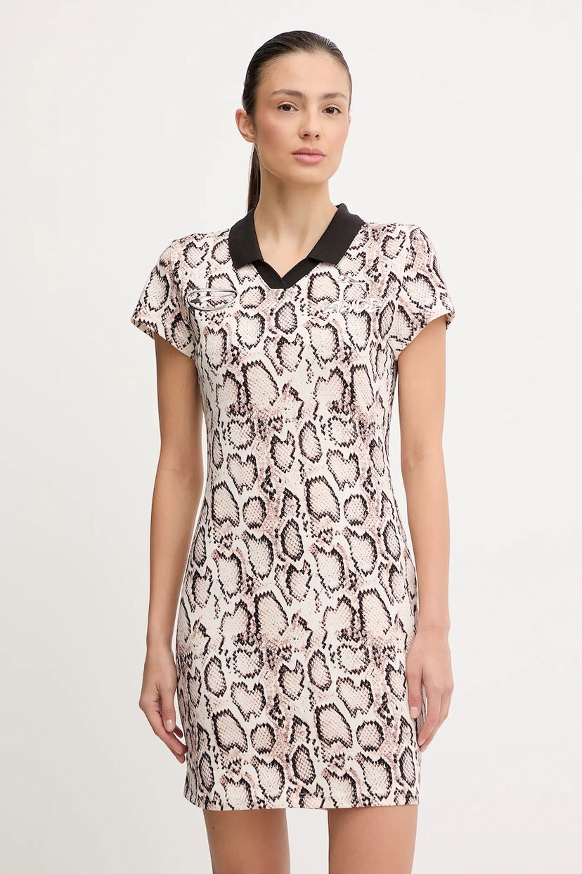 Obleke Puma A$AP ROCKY Cotton Snakeskin Print Polo Mini Dress Bež | 633416