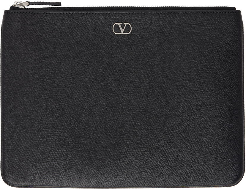 Denarnica Valentino Valentino Garavani VLogo Signature Grainy Calfskin Pouch Črna | 6Y2P0V10UAG