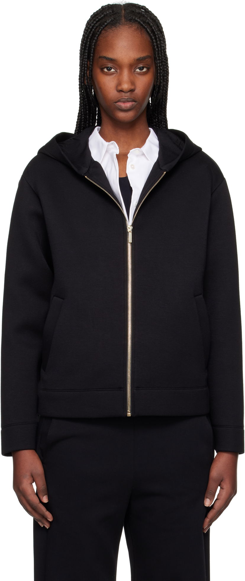 Pulover Max Mara Max Mara Andorra Scuba Hoodie Črna | 2519911031600