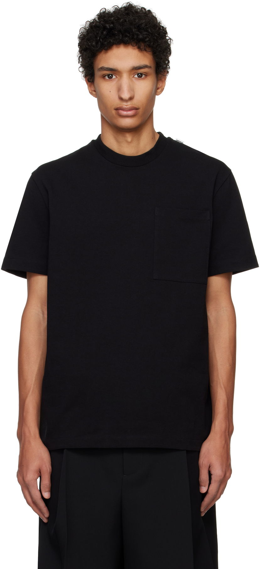 Majica Jil Sander Jil Sander Logo Flag Pocket T-Shirt Črna | J22GC0197_J20256