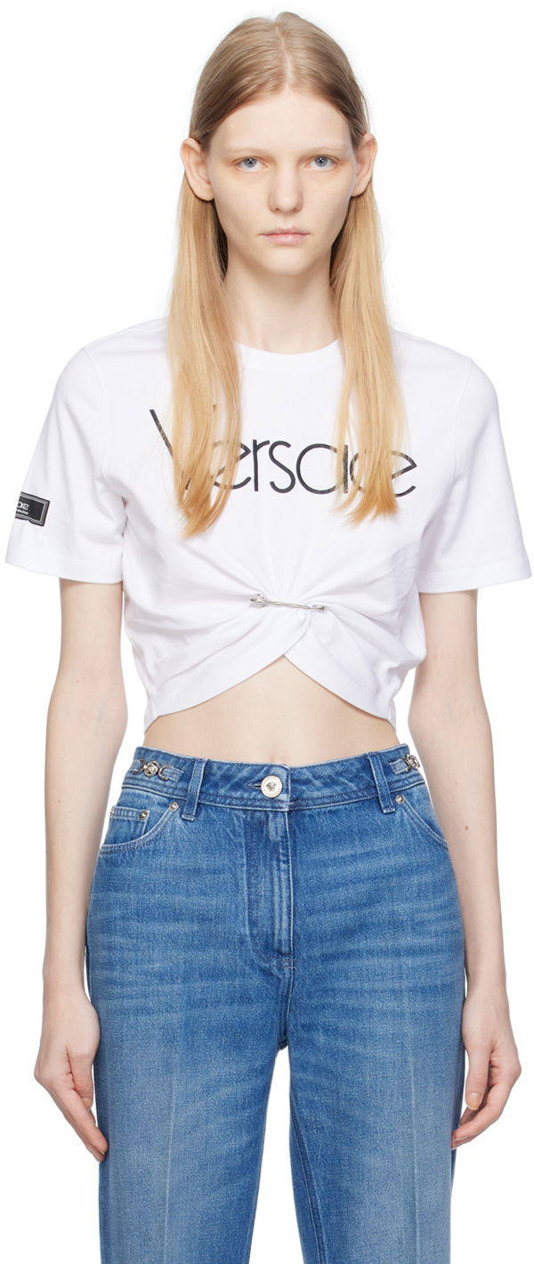 Majica Versace White Safety Pin Bela | 1011331_1A09120, 0