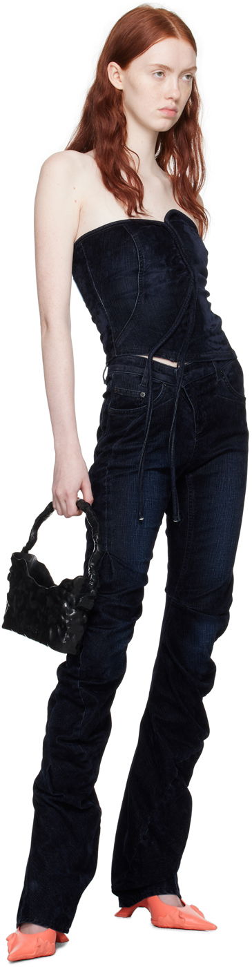 Kavbojke Ottolinger Ottolinger Offset Scrunch Jeans Modra | 1701712, 3