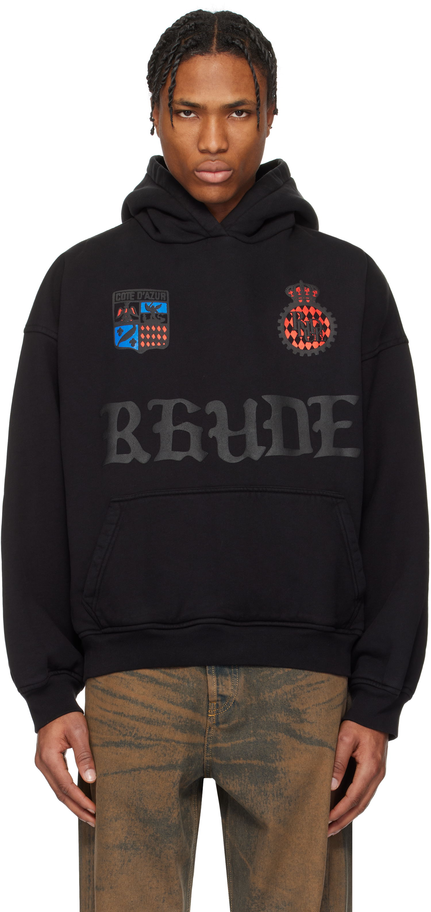 Pulover Rhude Rhude Crest Oversized Hoodie Črna | RHPS25HO03012, 0