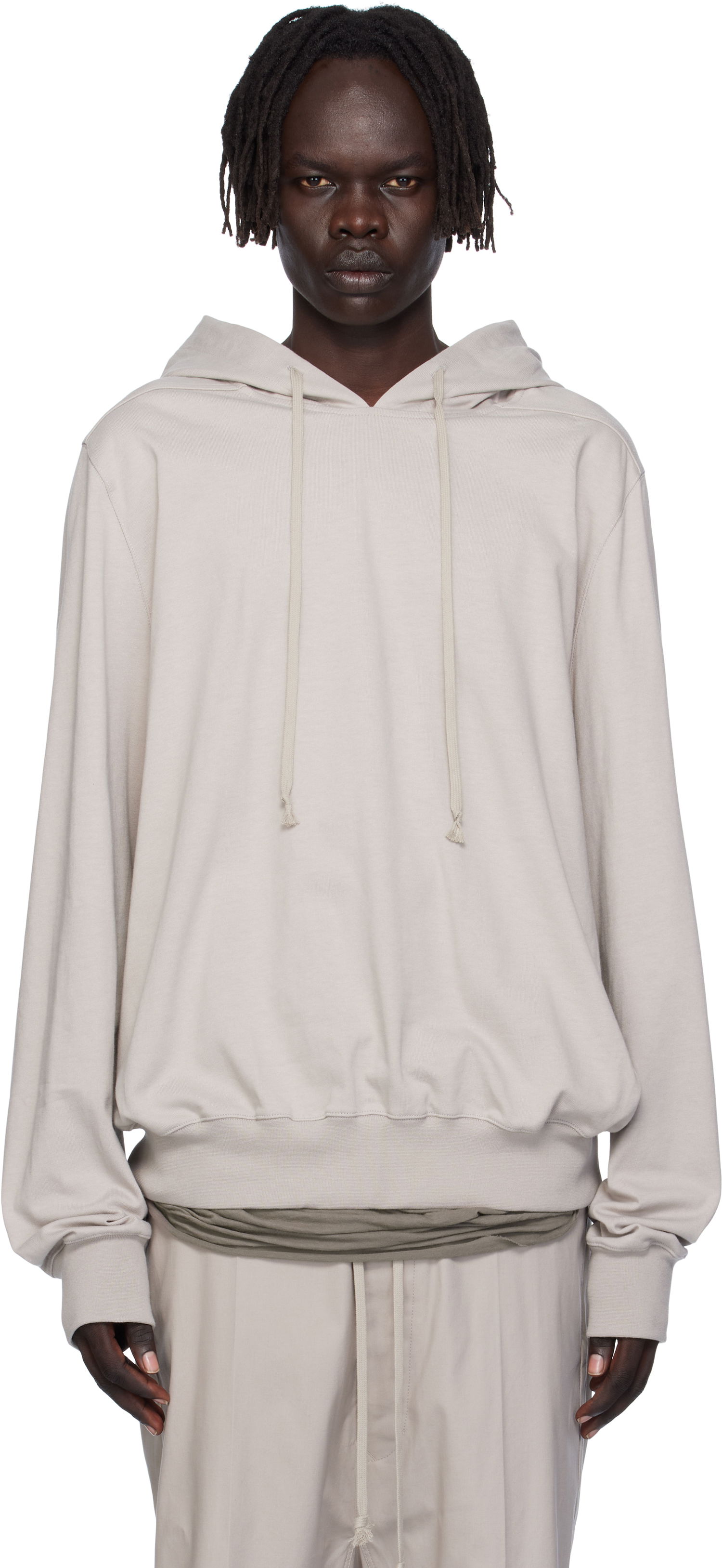 Pulover Rick Owens Rick Owens Concordians Heavy Jersey Hoodie Bež | RU02E1281 BA, 0