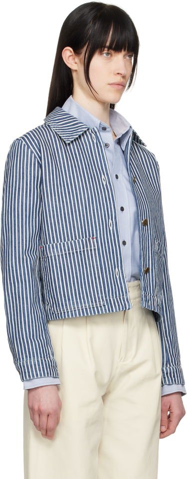 Jakna A.P.C. A.P.C. Frida Striped Cropped Denim Jacket Modra | COHHG-F32006, 1