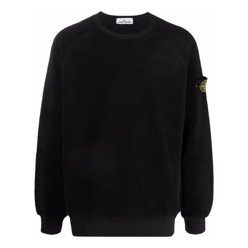Pleteni pulover Stone Island Fleece Crewneck Sweatshirt Črna | 751560234-V0029