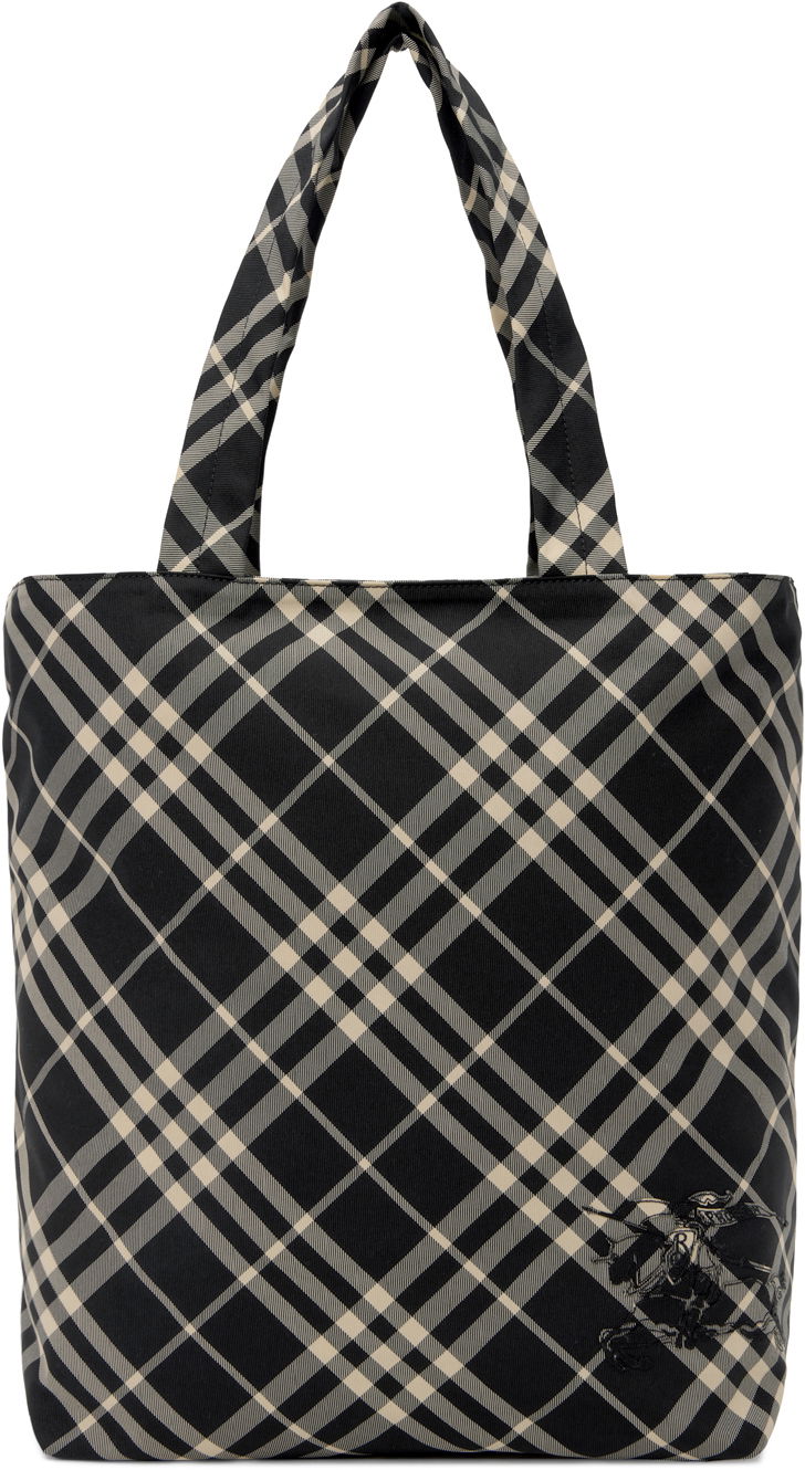 Tote bag Burberry Black Check Tote Črna | 8097720