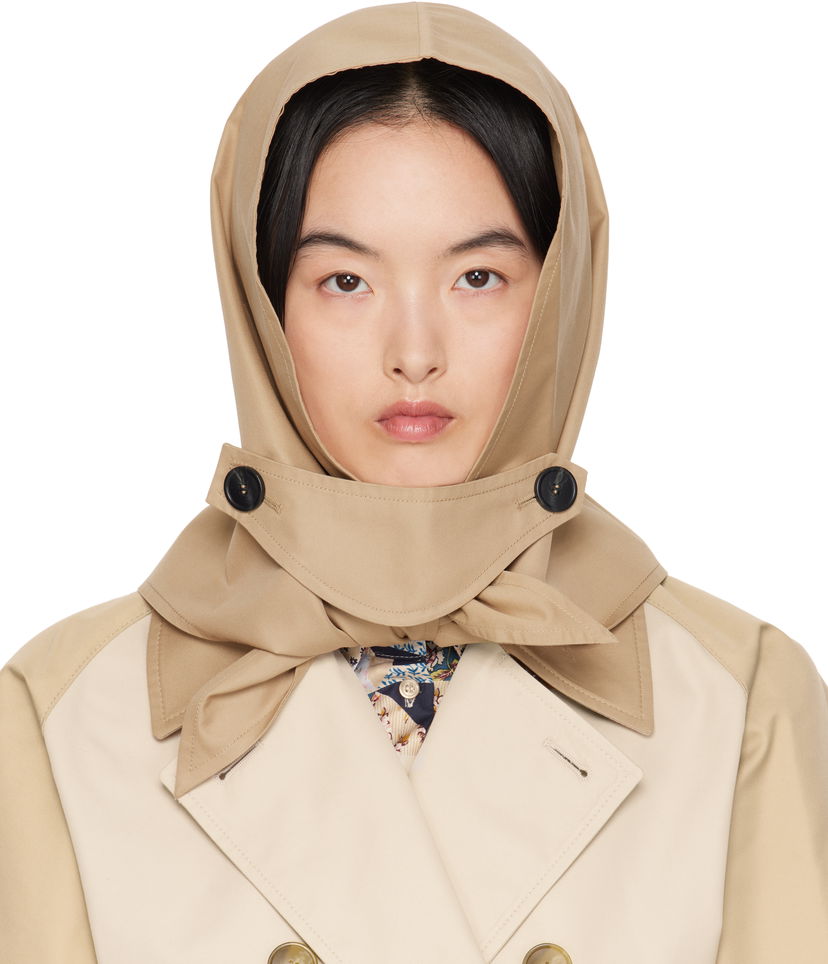 Šala Max Mara Weekend Max Mara Spiga Cotton Hood Bež | 2515571074600
