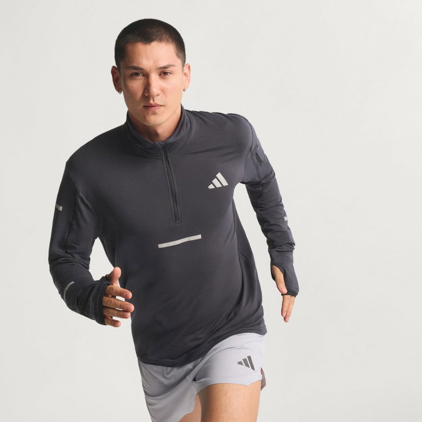 Pulover adidas Performance Adi365 Climawarm+ Running Half-Zip Top Siva | JP3843
