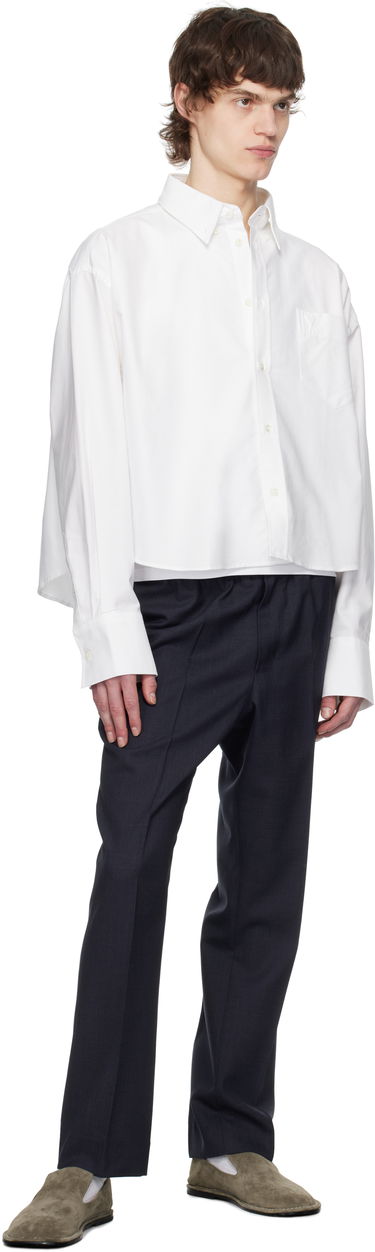 Srajce AMI AMI Paris Cropped Oversized Shirt Bela | USH123.CO0031, 3