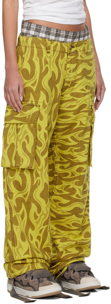 Cargo hlače ERL ERL Cargo Pants with Print Rumena | ERL08P007, 4