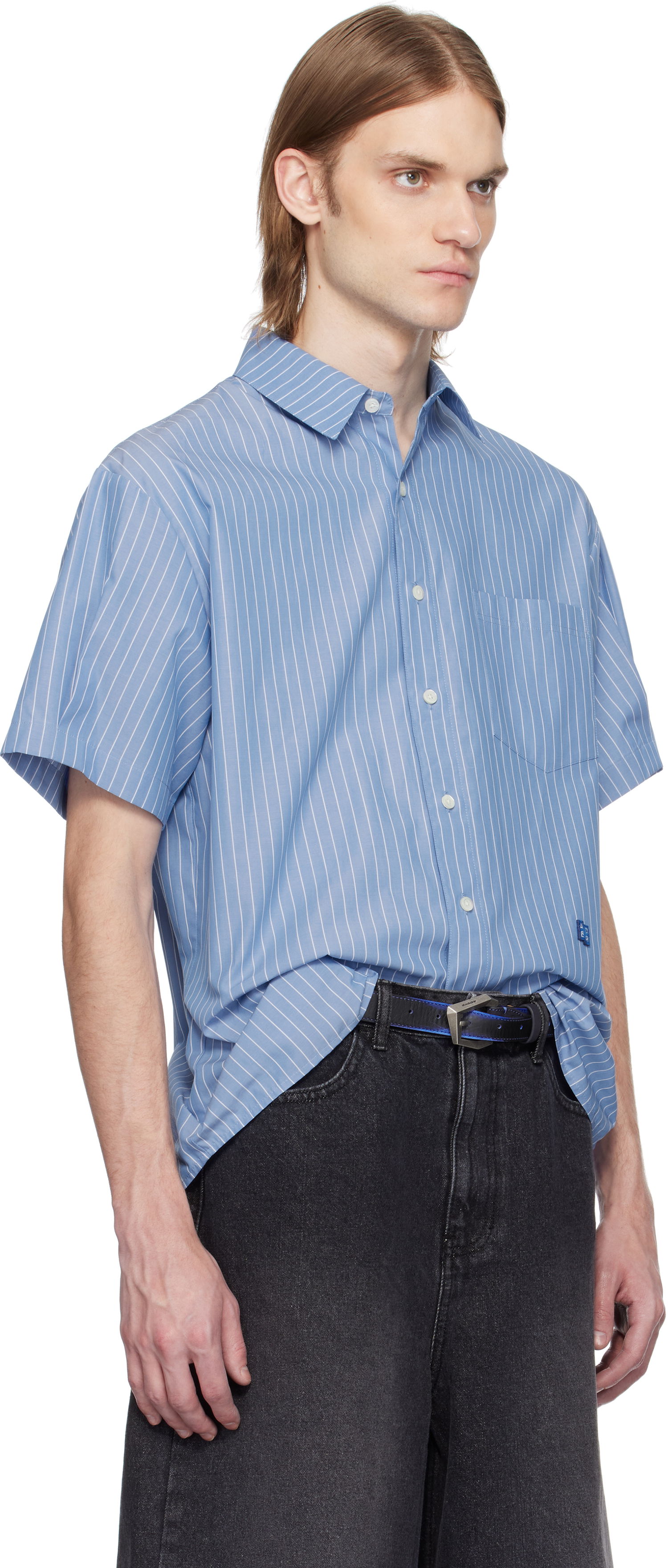 Srajce ADER ERROR ADER error TRS Tag Half Sleeve Shirt Modra | BN42FYSH0202ST, 1