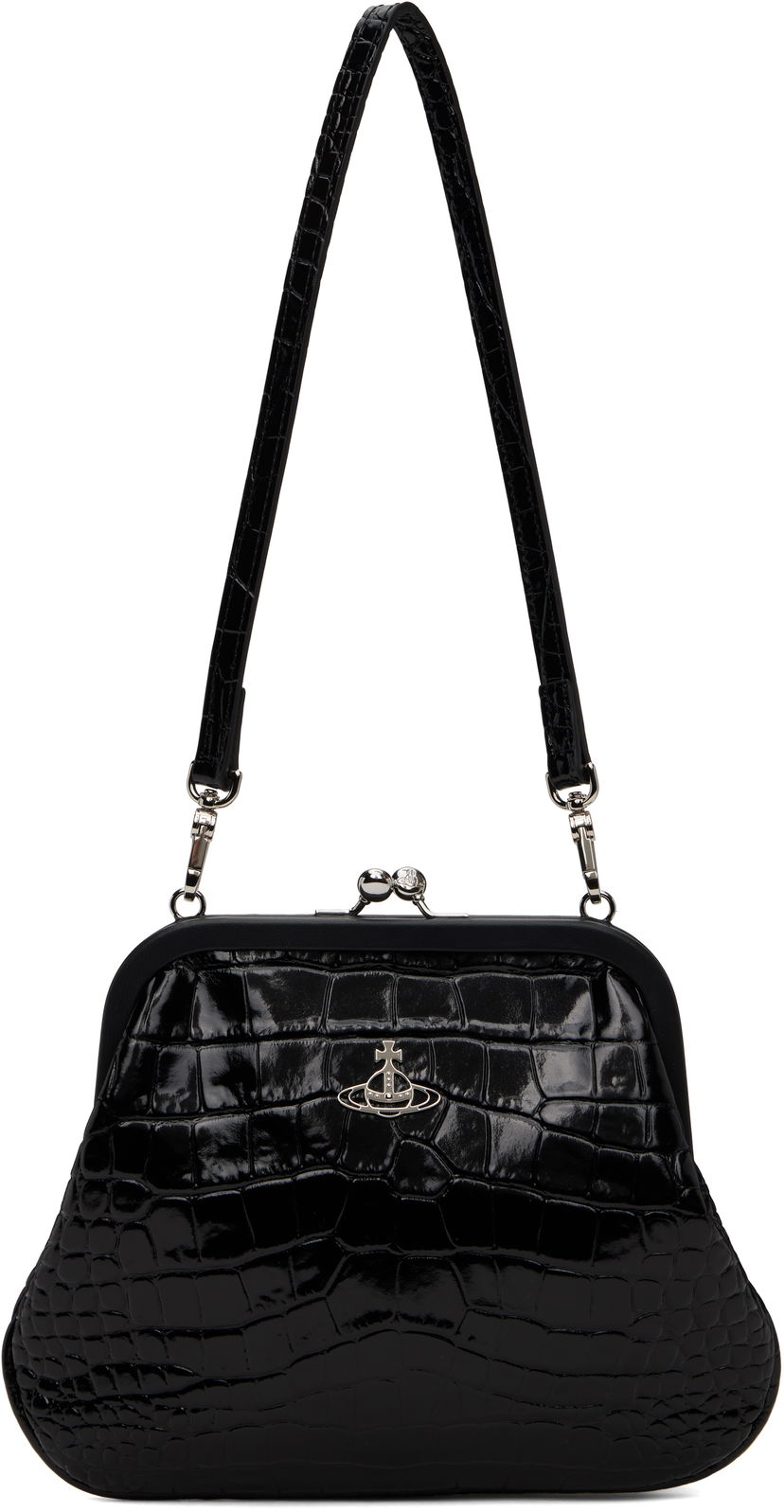 Torbica Vivienne Westwood Vivienne Westwood Vivienne's Crocodile Embossed Clutch Črna | 4B01000AW-L0098-