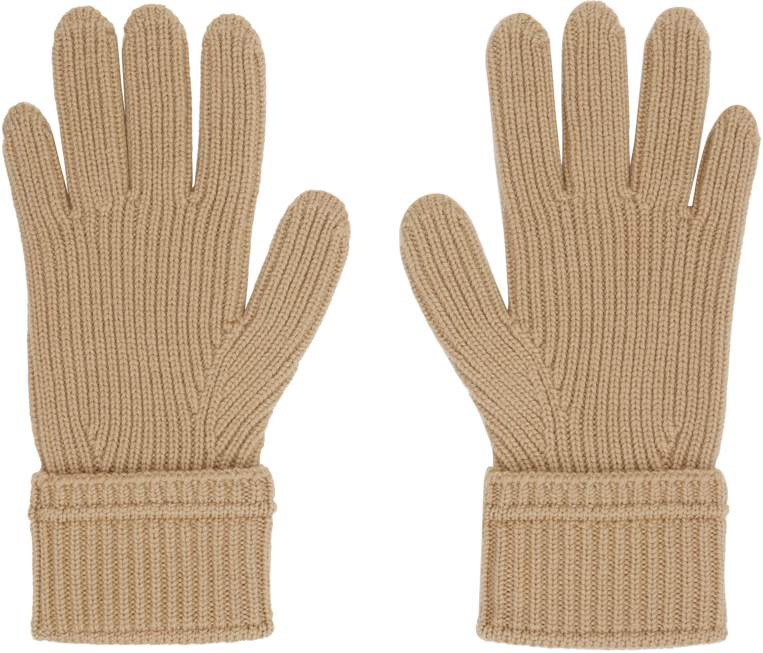 Rokavice Burberry Burberry Wool Gloves with Logo Patch Bež | 8114594, 1