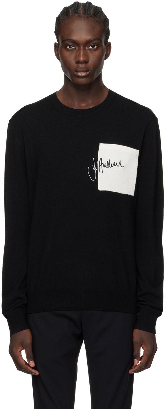 Pleteni pulover JW Anderson Embroidered Sweater Črna | KW1100-YN0008