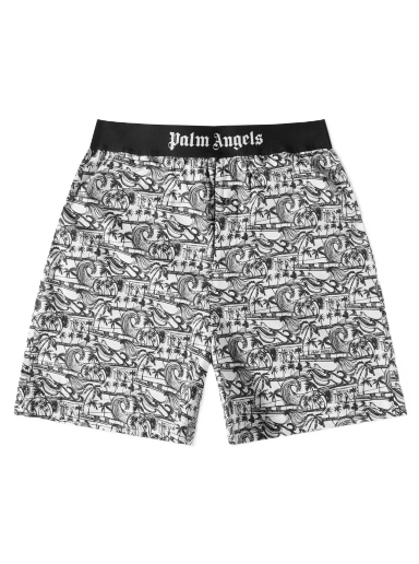 Kratke hlače Palm Angels Waves Easy Short Večbarvna | PMCB044S23FAB0040110