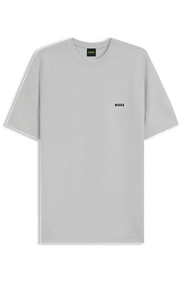 Majica BOSS BOSS Rib-Knit T-Shirt with Logo Siva | 50541939