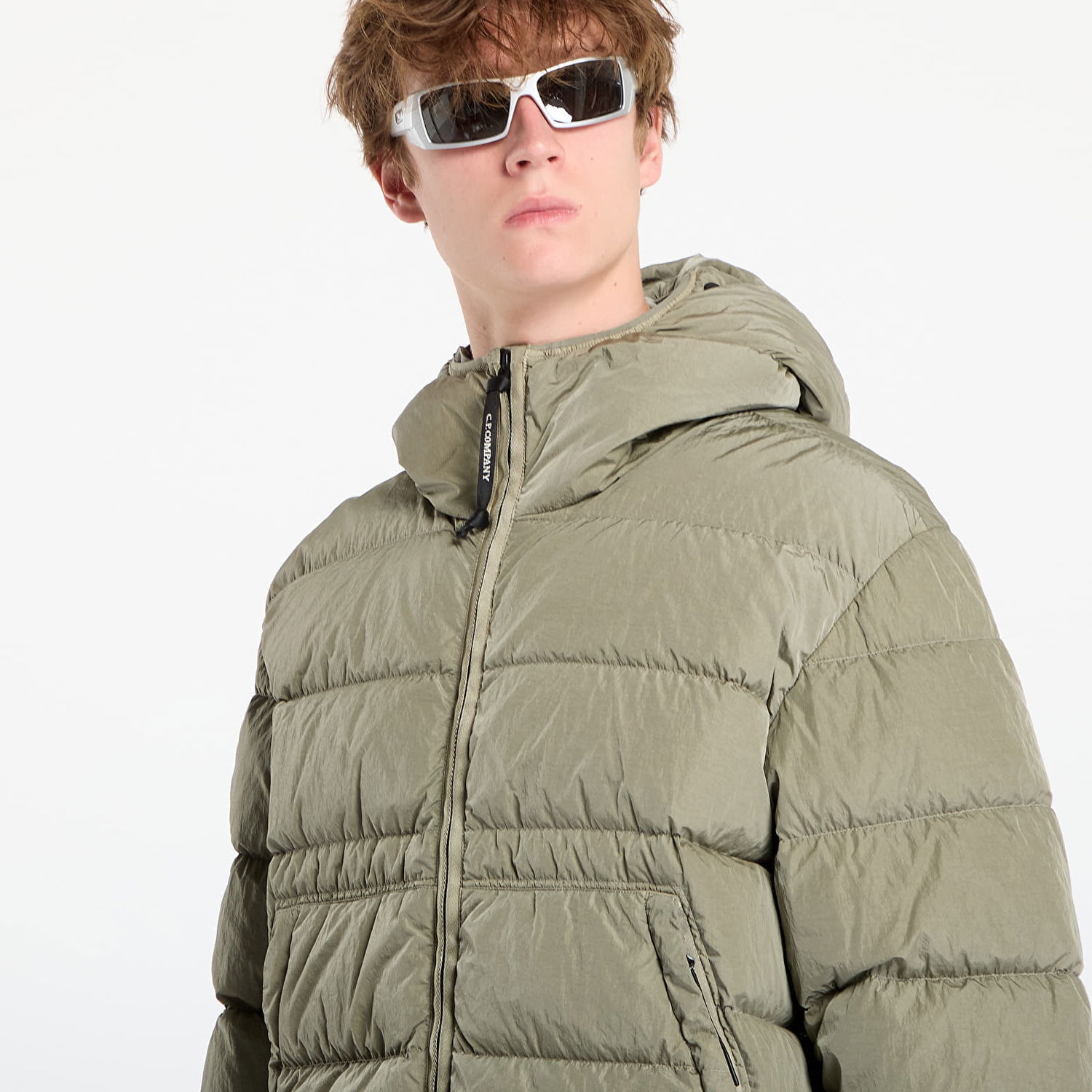 Puhovka C.P. Company Chrome-R Goggle Down Jacket Fungi Grey Zelena | 19CMOW011A005904G-356, 1