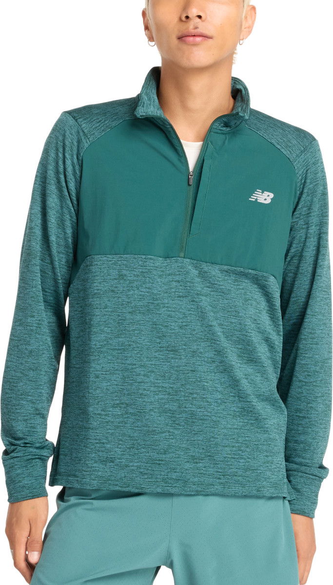 Pulover New Balance Athletics Heat Grid 1/2 Zip Zelena | mt43204-nus