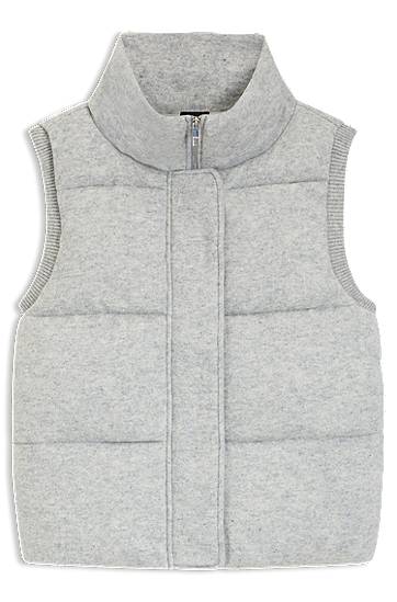 Telovnik BOSS Padded gilet in virgin wool and cashmere Siva | 50547894