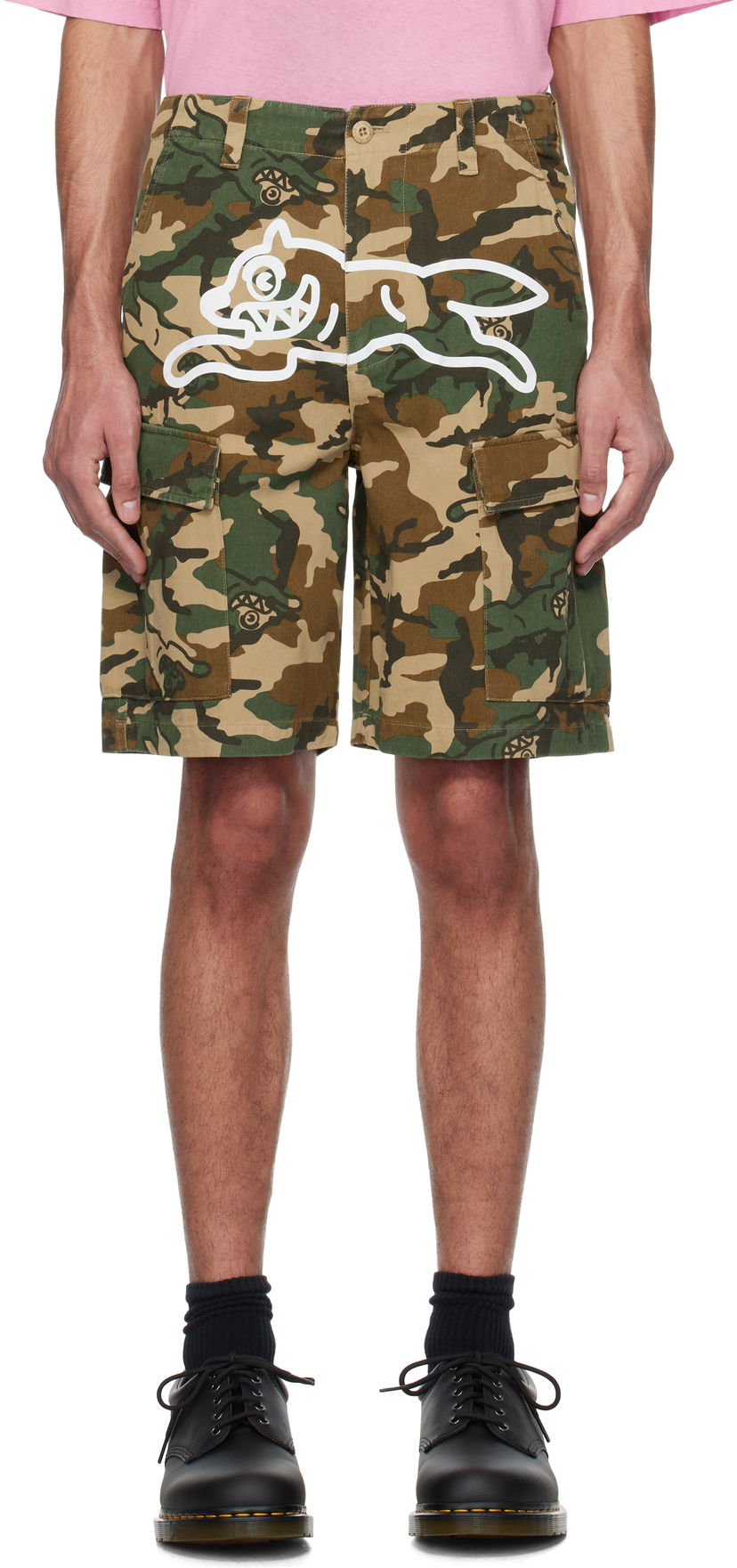 Kratke hlače BBC IceCream ICECREAM Running Dog Woodland Camo Cargo Shorts Zelena | IC24S37