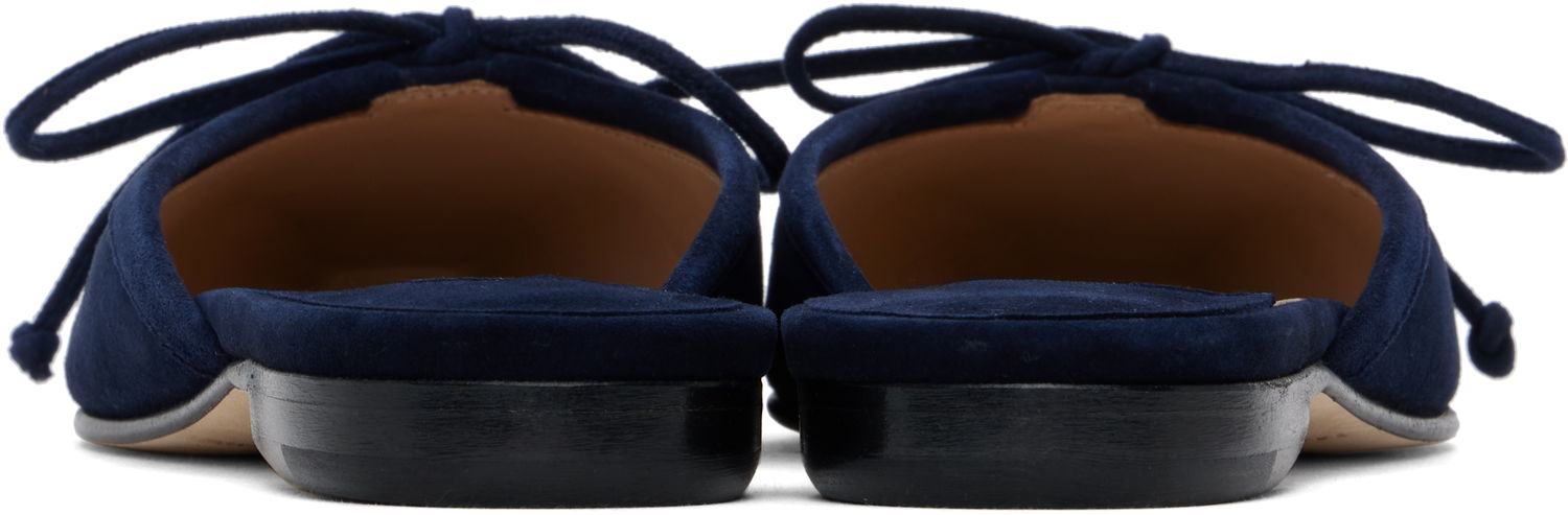 Nega čevljev Manolo Blahnik Manolo Blahnik Ballerimu Suede Mules Mornarica | 9XX-0657, 1
