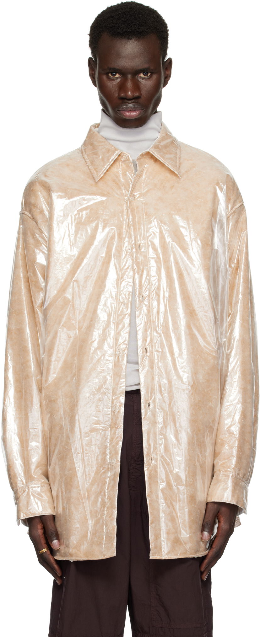 Srajce Dries Van Noten Dries Van Noten Oversized Puffed Overshirt Bež | 251-020713-1257