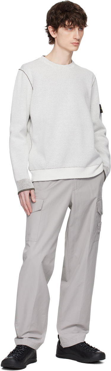 Pleteni pulover Stone Island Stone Island Double Face Cotton & Nylon Sweater Bela | K1S15 5100021 S00D9, 4
