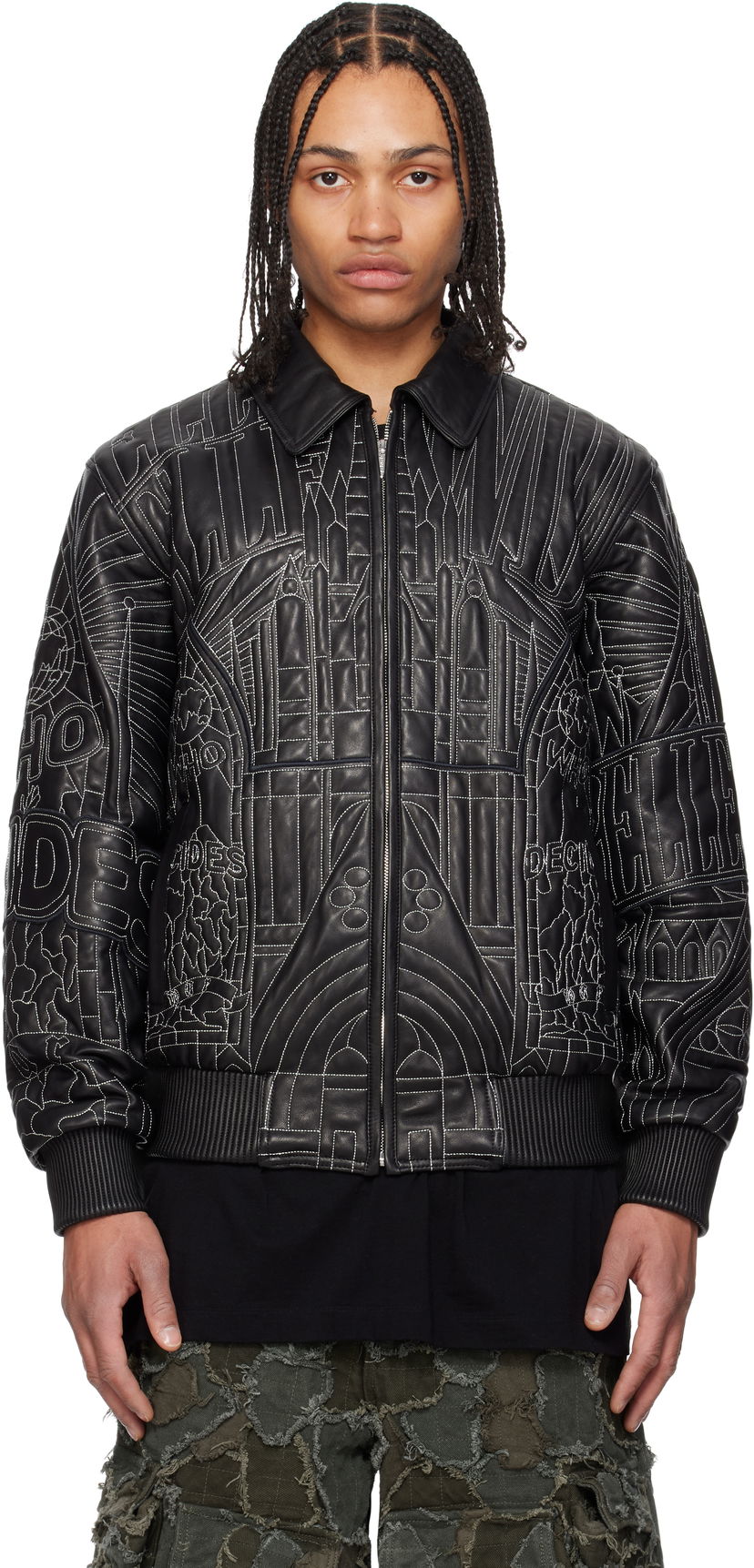 Bomber jakna Who Decides War Who Decides War Pelle Pelle Edition Cathedral Leather Jacket Črna | 1131430002SS25