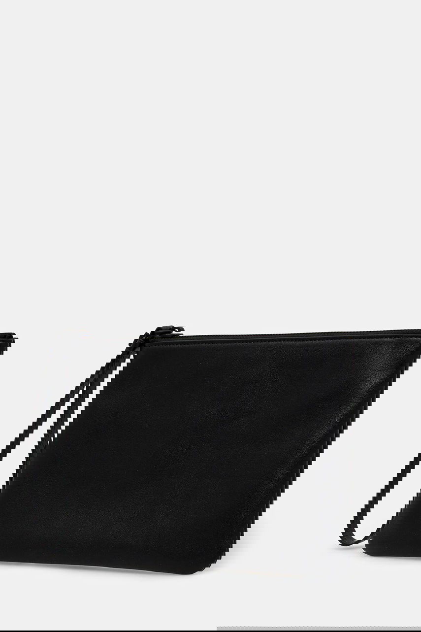 Torbica Common Projects Small Flat Leather Pouch Črna | 9187.7547, 1