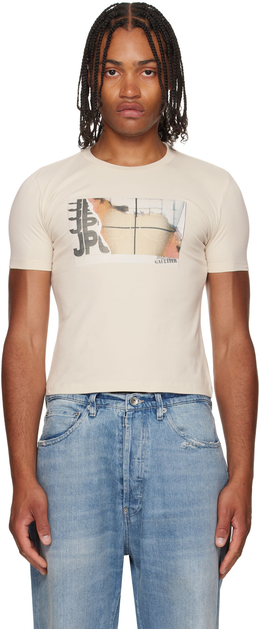 Majica Jean Paul Gaultier Jean Paul Gaultier Printed T-Shirt Bež | 25/03-W-TO294-J002-691501