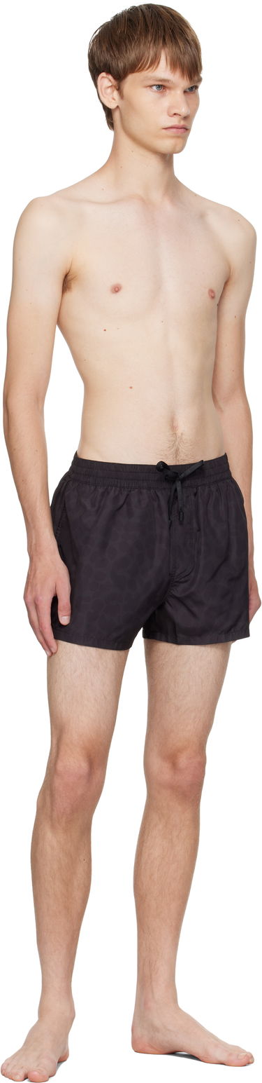 Kopalke Balmain Balmain Leopard Swim Shorts Črna | BWB711710, 3