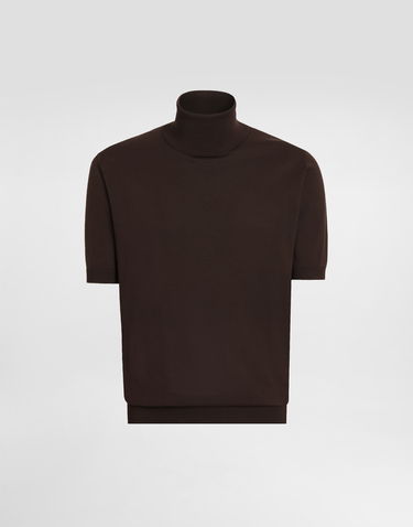 Pleteni pulover Dolce & Gabbana Dolce & Gabbana Short-Sleeved Turtleneck Top Rjava | GXW49TJBCFVM3977, 0