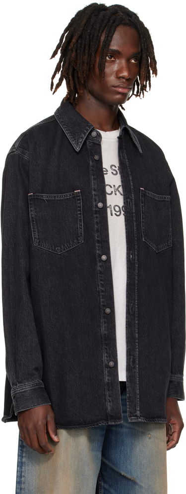 Srajce Acne Studios Button-Up Denim Shirt Črna | CB0082-, 1