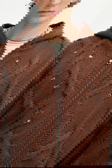 Pleteni pulover Andersson Bell Andersson Bell Argyle Fisherman Hooded Zip-Up Cardigan Rjava | atb1347u, 5