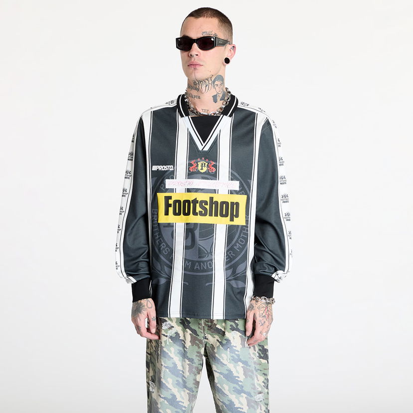 Dres Footshop FTSHP x PROSTO Striped Longsleeve Jersey Črna | FTSHP_414
