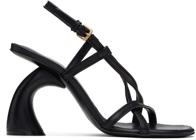 Nega čevljev Dries Van Noten Dries Van Noten Leather Heeled Sandals Črna | WS251-1565-109