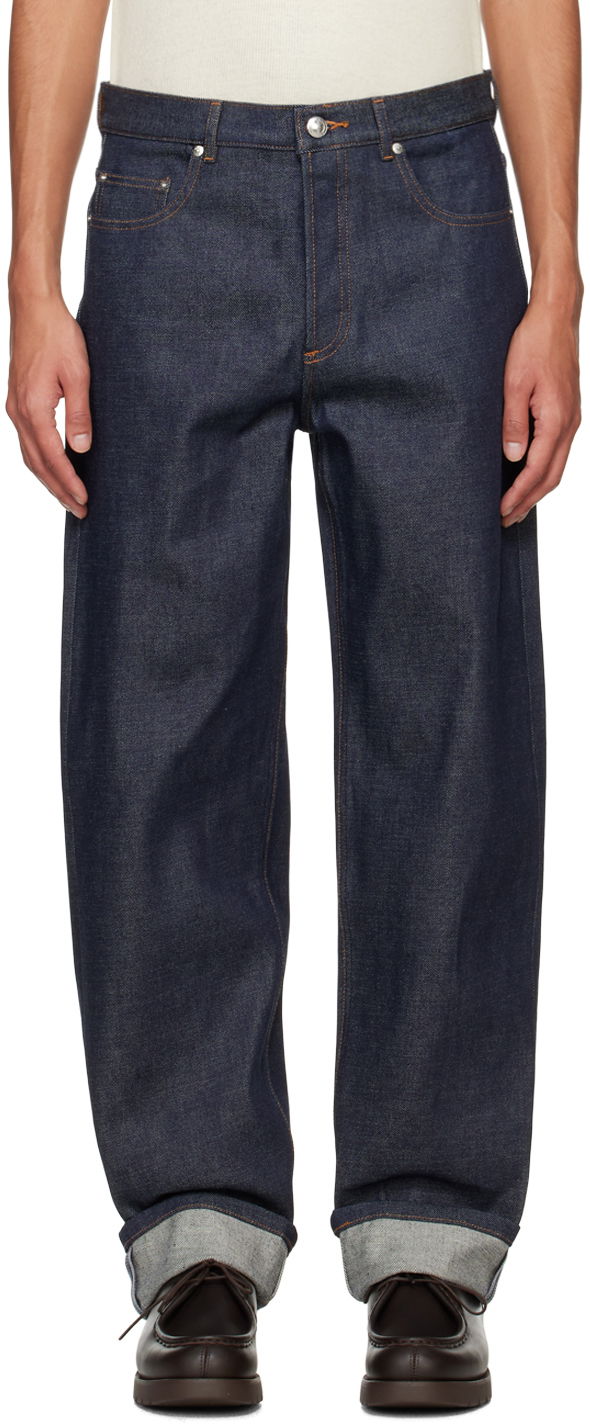 Kavbojke A.P.C. Fairfax Indigo Relaxed Fit Jeans Modra | CODBS-M09156