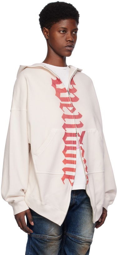 Pulover We11done We11done Printed Zip-Up Hoodie Bež | WD-TJ0-24-812-U-WH, 1