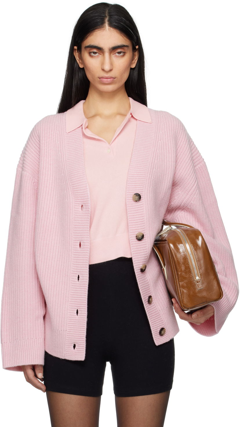 Pleteni pulover Nanushka Nanushka Laran Knit Cardigan Roza | NU25RSCA05131